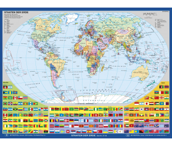 Staaten der Erde Stoffkarte