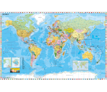 Weltkarte politisch mit Flaggen